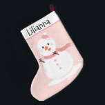 Grande Chaussette De Noël Cute Snowman<br><div class="desc">Le mignon Snowman Stop Père Noël dans ses traces cette année avec de fabuleux bas uniques. Impression en couleur vive sur du polyester, ces chaussettes sont magnifiques. Ressentez l'esprit de Noël en offrant une chaussette de Noël personnalisée avec vos photos préférées, citations, souvenirs... La touche parfaite à votre décoration de...</div>