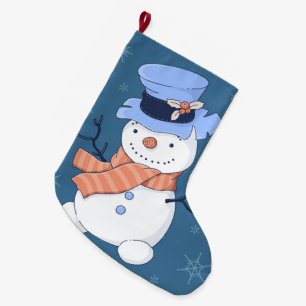 Grande Chaussette De Noël Cute Snowmen