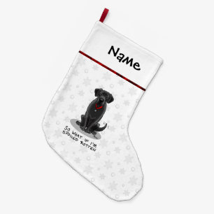 Grande Chaussette De Noël Cute Spoten Rotten Black Labrador Retriever Chien