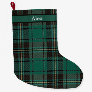 Grande Chaussette De Noël Décor de Noël rétro réversible - Carreau Rayure