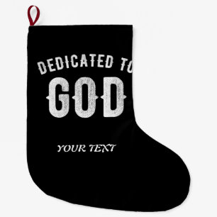 GRANDE CHAUSSETTE DE NOËL DÉDIÉ À DIEU PERSONNALISABLE COOL TEXTE BLANC