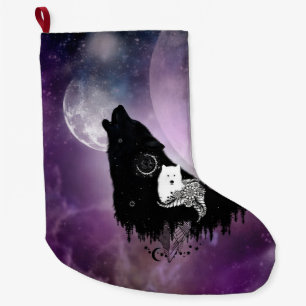 Grande Chaussette De Noël Des loups géniaux