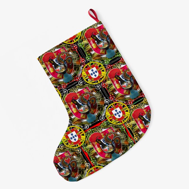 Grande Chaussette De Noël Design portugais (Dos (Accrochage))