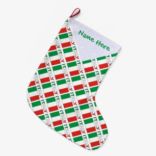 Grande Chaussette De Noël Dessin d'héritage personnalisé en mosaïque du drap