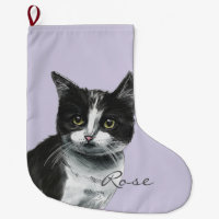 Dessin pelucheux noir et blanc de chat