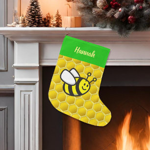Grande Chaussette De Noël Dessin sur les abeilles