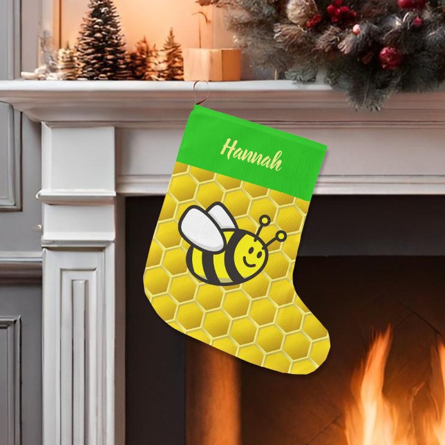 Grande Chaussette De Noël Dessin sur les abeilles (Créateur téléchargé)