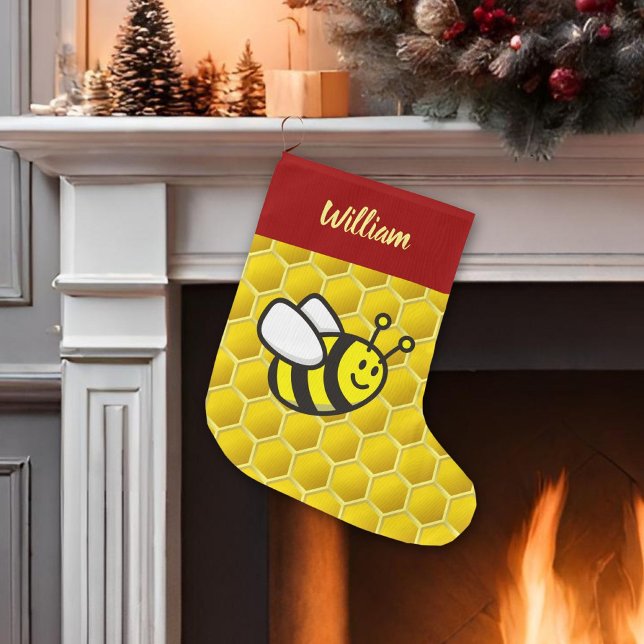 Grande Chaussette De Noël Dessin sur les abeilles (Créateur téléchargé)