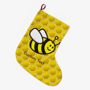 Grande Chaussette De Noël Dessin sur les abeilles