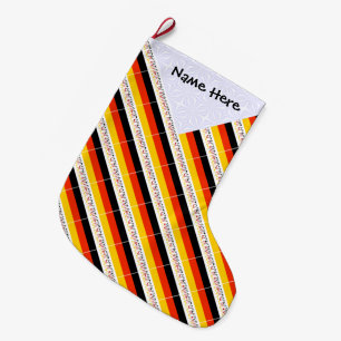 Grande Chaussette De Noël Deutschland Drapeau allemand Noir Personnalisation