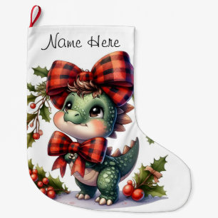 Grande Chaussette De Noël Dinosaure bébé personnalisé