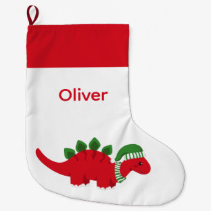 Grande Chaussette De Noël Dinosaure de Noël personnalisées