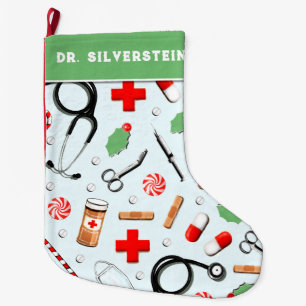 Grande Chaussette De Noël Docteur Holiday Cadeau