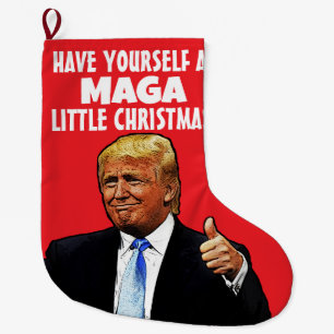 GRANDE CHAUSSETTE DE NOËL DONALD TRUMP MAGA CHRISTMAS STOCKAGE