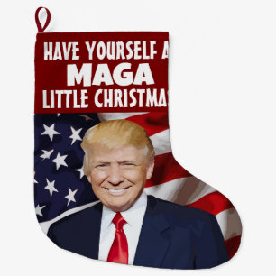 GRANDE CHAUSSETTE DE NOËL DONALD TRUMP MAGA CHRISTMAS STOCKAGE
