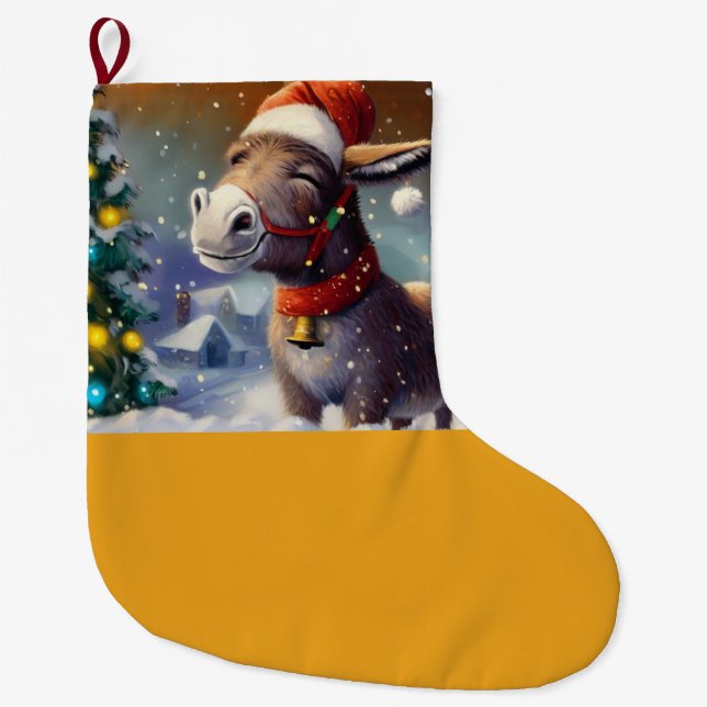 Grande Chaussette De Noël Donkey de Noël 1 (Devant)