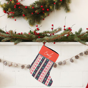 Grande Chaussette De Noël Doux moche Motif mignon Joyeux Noël