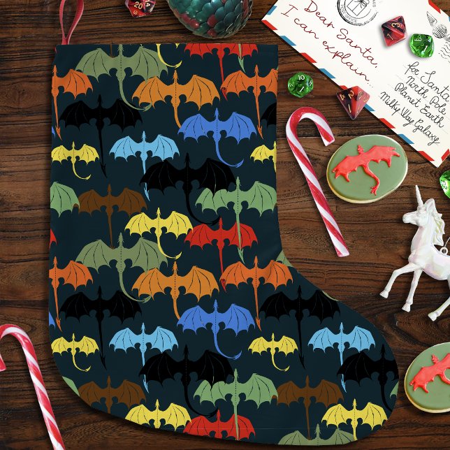 Grande Chaussette De Noël Dragons Vol Fantastique Vert (Créateur téléchargé)