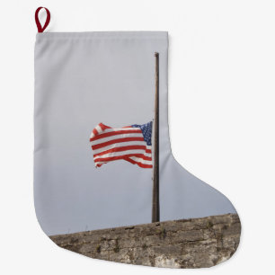 Grande Chaussette De Noël Drapeau américain à mi-mât (USA)