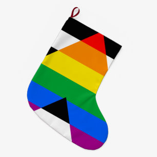 Grande Chaussette De Noël Drapeau d'allié LGBTQ+