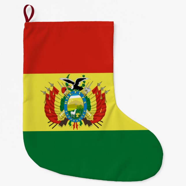Grande Chaussette De Noël Drapeau de Bolivie (Devant)