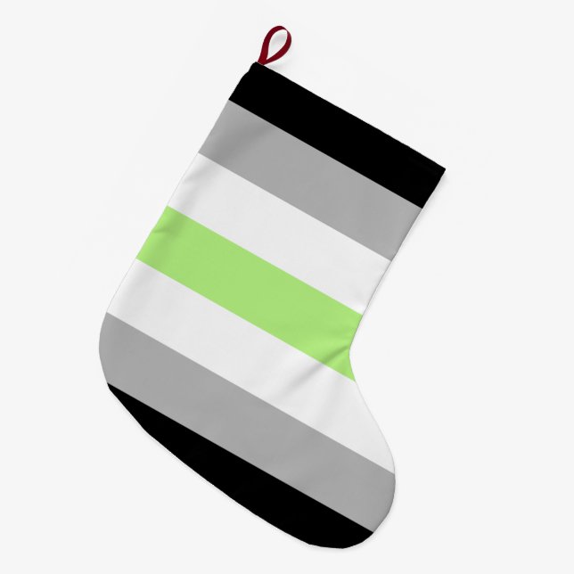 Grande Chaussette De Noël Drapeau de fierté agender (Devant (Accrochage))