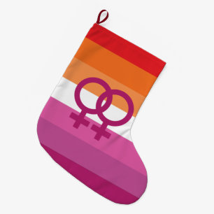 Grande Chaussette De Noël Drapeau de fierté lesbienne WLW