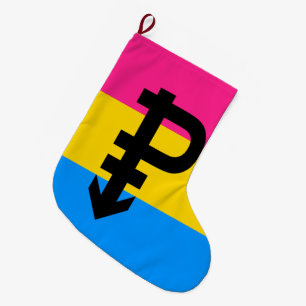 Grande Chaussette De Noël Drapeau de fierté pansexuelle