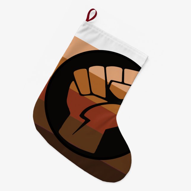 Grande Chaussette De Noël Drapeau de fierté POC (Devant (Accrochage))