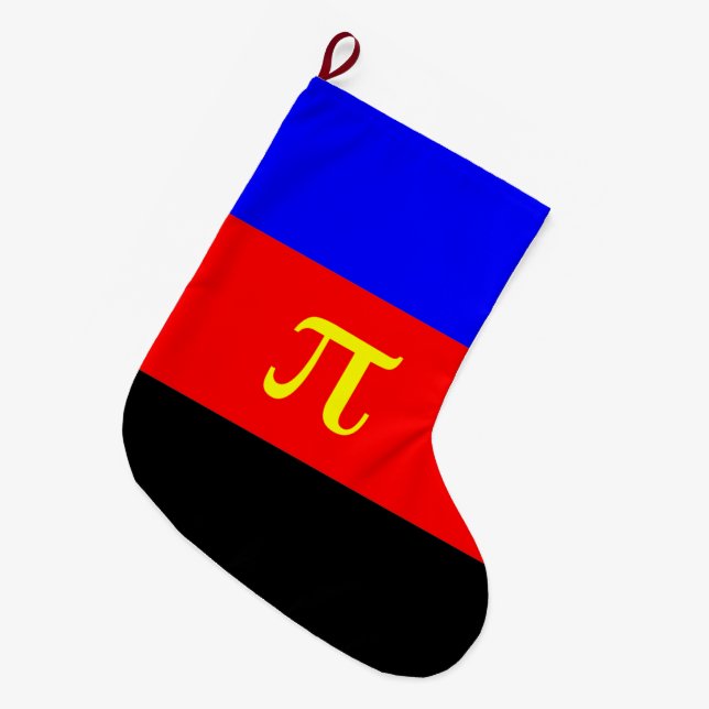Grande Chaussette De Noël Drapeau de fierté polyamoureuse (Devant (Accrochage))