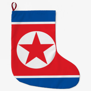 Grande Chaussette De Noël Drapeau de la Corée du Nord (RPDC)