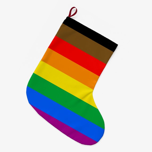 Grande Chaussette De Noël Drapeau de la fierté arc-en-ciel de Philly (Devant (Accrochage))
