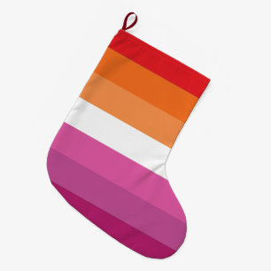 Grande Chaussette De Noël Drapeau de la fierté lesbienne