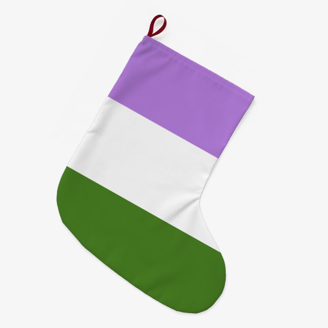 Grande Chaussette De Noël Drapeau de la fierté queer (Devant (Accrochage))