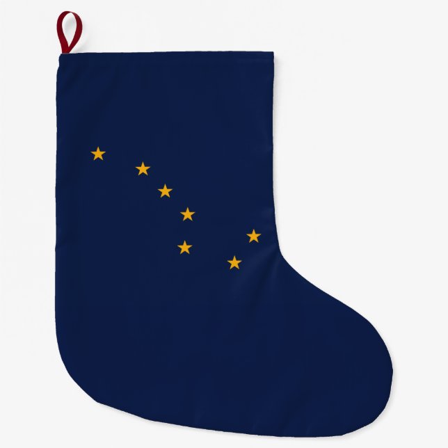 Grande Chaussette De Noël Drapeau de l'Alaska (Devant)