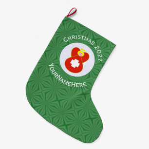 Grande Chaussette De Noël Drapeau de Noël d'ange suisse personnalisé