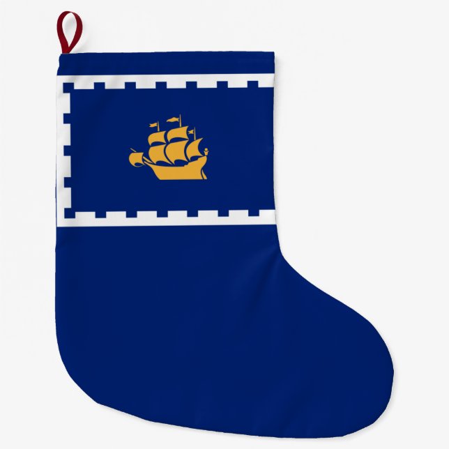Grande Chaussette De Noël Drapeau de Québec (Québec, Canada) (Devant)