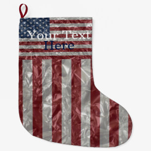 Grande Chaussette De Noël Drapeau des Etats-Unis - froissé
