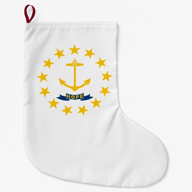 Grande Chaussette De Noël Drapeau d'État de Rhode Island (Devant)