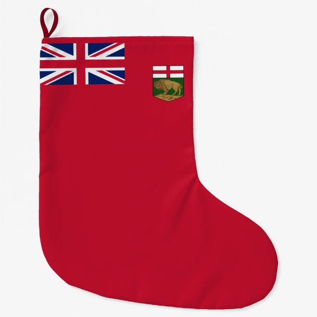 Grande Chaussette De Noël Drapeau du Manitoba (Devant)
