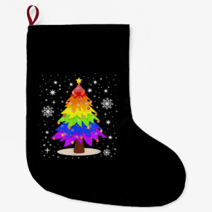 Grande Chaussette De Noël Drapeau LGBT Sapin de Noël Joyeux Noël Gay LGBT
