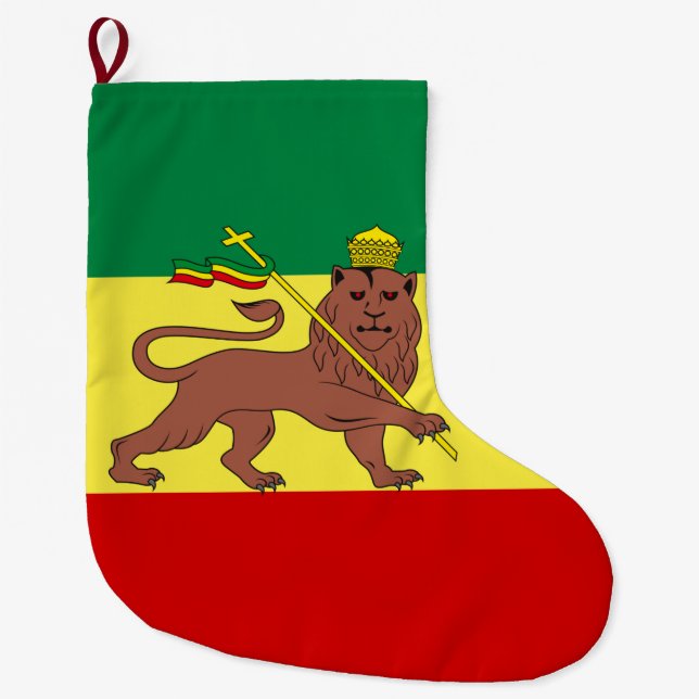 Grande Chaussette De Noël Drapeau rastafarien (Rastafarianisme) (Rasta) (Devant)
