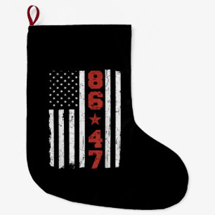 Grande Chaussette De Noël Drapeau rétro Vintage USA 86 47 Anti Trump