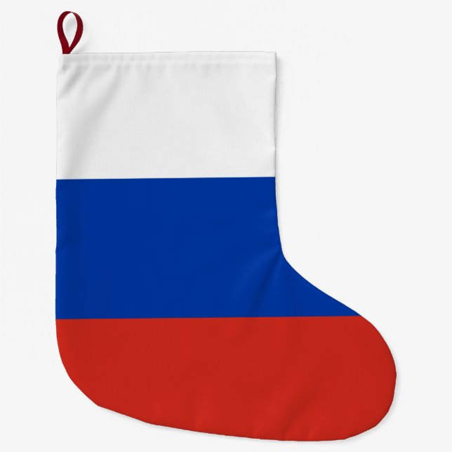 Grande Chaussette De Noël Drapeau russe (Russie) (Devant)