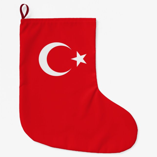 Grande Chaussette De Noël Drapeau turc (Turquie) (Devant)