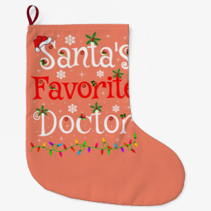 Grande Chaussette De Noël Drôle Éclairage de Noël Père Noël Favorite Docteur