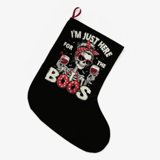 Grande Chaussette De Noël Drôle je suis juste ici pour les huées squelette
