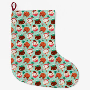 Grande Chaussette De Noël Drôle Motif de Noël