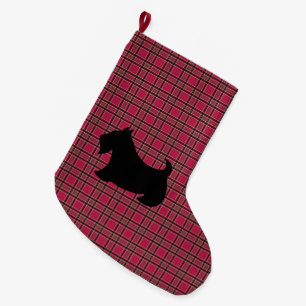 Grande Chaussette De Noël Écossais Terrier Noël Stocking