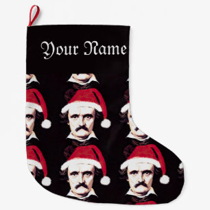 Grande Chaussette De Noël Edgar Allan Poe Stockage de Noël - Personnalisé